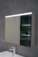 Armoire de lavabo avec miroir intelligent de luxe Ensemble de coiffeuse de salle de bain au design moderne avec meuble pour lave-linge de 80/90/100/120cm
