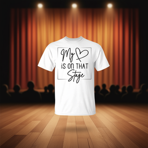 T-shirt My Heart Is On That Stage Dance Recital, blanc, taille adulte - Product Image 3