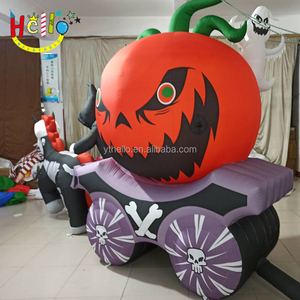 Décoration Halloween Géante – Faucheuse Citrouille Gonflable 9ft (2,74m) Raymall – Neuf