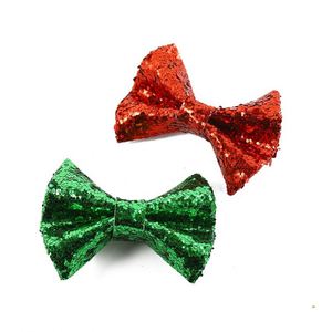 Hecho a mano lentejuelas Hairbow Girls Baby Girl Boutique Irlanda Leafs Glitter Sparkly Hair Bow Clips para decoración de fiestas - Product Image 6