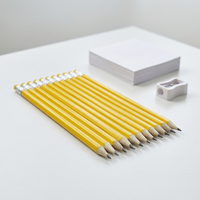 Crayons ronds en bois HB de 7,5 pouces avec gomme colorée, certifiés EN71/ISO, papeterie sûre, fabrication directe usine, support OEM/ODM