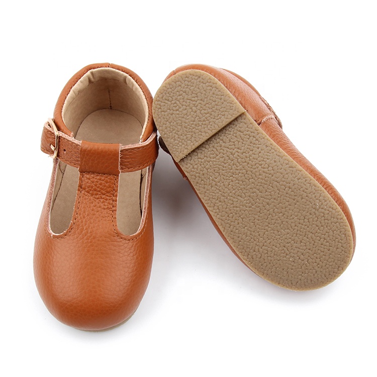 Жесткой подошвой резиновые детские ботинки «Мэри-Джейн»; Обувь из натуральной кожи; Детские праздничные туфли