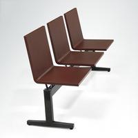Banc d'attente moderne en métal pour hôpital, mobilier commercial avec structure en fer