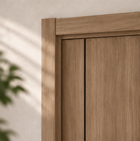 Puerta Laminada de PVC Personalizada con Decoración de Ranuras Negras en la Superficie, Diseño de Líneas Exquisitas, Antideformación para Proyectos de Interior, ISO