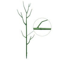 Piquets de plantes à brindilles en ABS vert moderne de 29.53 pouces avec attaches Support en métal revêtu de plastique pour plantes d'intérieur en pot Monstera Boîte emballée