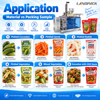 Machine de remplissage et d'emballage automatique horizontale pour sachets préformés Doypack de légumes marinés, cornichons et radis