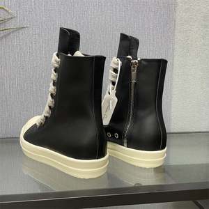 Chaussures de skate montantes pour hommes Owens Designer, bottines décontractées pour couple, chaussures streetwear noires tendance - Product Image 3