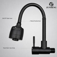Robinet d'évier de cuisine à double fonction, design classique et flexible, robinet universel en céramique pour eau froide