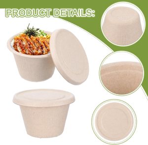 Tolare – Lot de 150 coupes à glace jetables légères de 4 oz avec couvercles, bols en papier compostables et écologiques - Product Image 3