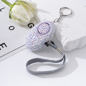 Bling charme alarme porte-clés strass Mini alarme personnelle lampe de poche porte-clés diamant auto-défense alarme avec porte-clés LED - Product Image 4