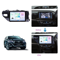 Autoradio Android 10 pouces 4+64 Go WIFI DSP avec Carplay sans fil, navigation GPS, écran tactile OBD2, ensemble de cadre pour Hilux 2016-2018