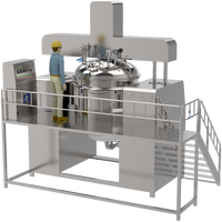 Machine de fabrication de dentifrice en acier inoxydable 304 de 100L à 1000L avec pompe à vide et système hydraulique, haute productivité