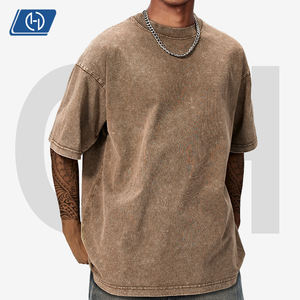 เสื้อยืดผู้ชาย 260 <span class=keywords><strong>ก</strong></span>รัม ผ้าฝ้าย 100% สไตล์ไฮสตรีท หนานุ่ม ย้อมสีแบบแว็<span class=keywords><strong>ก</strong></span><span class=keywords><strong>ซ์</strong></span> <span class=keywords><strong>ล้</strong></span>างสีแบบสโนว์วอช ลุควินเทจ ทรงหลวม ซับเหงื่อ แขนสั้น - Product Image 1