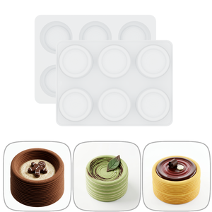 Moule à gâteau rond en silicone à 6 cavités, plaque de cuisson antiadhésive pour mousse, dessert, cupcake - Product Image 6
