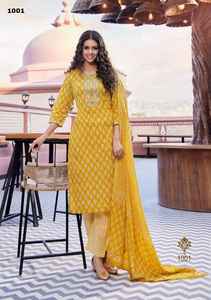 Ropa de Festival de buena calidad, pantalón Kurti de algodón puro impreso con bordado, fabricación Dupatta de la India - Product Image 4