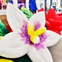 Décoration d'événement de fête géante de haute qualité fleur gonflable rouge rose Bule pour l'extérieur