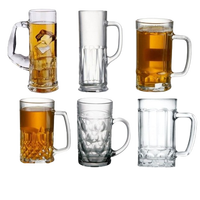20oz 25oz Verrerie à boire classique simple et transparente à usage intensif Chope à bière géante en verre avec poignées