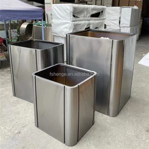 Sang Trọng Trang Trí Nội Thất Lớn Trong Nhà Nhà Nhà Máy Chậu Gương Bạc Cao Tầng Bình Phong Cách Hiện Đại Thép Không Gỉ Trồng - Product Image 4