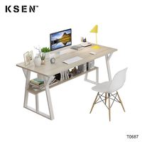 Table d'ordinateur de jeu en bois abordable avec KC-T0687 d'étagère