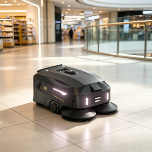 Fregadora de pisos comercial autónoma equipada con navegación visual láser dual para la limpieza diaria de grandes espacios públicos - Product Image 1