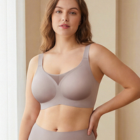Soutien-gorge sans armatures en gelée, sans couture, respirant, anti-affaissement, à couvrance totale, bonnets fins, doux, push-up, grandes tailles S-3XL, vente en gros OEM pour femmes