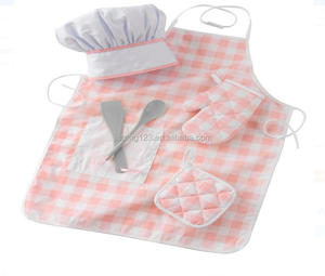 <strong>Children's</strong> Chef Cooking Baking Pure <strong>White</strong> Printing <strong>Apron</strong> Factory Kids <strong>Apron</strong> With Hat Set Advertising <strong>Aprons</strong> - Product Image 1