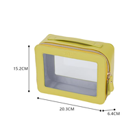 Étui à cosmétiques transparent en TPU approuvé par la TSA, personnalisé, pour femmes, organiseur de maquillage avec fermeture éclair pour les essentiels de voyage en cabine