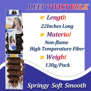 Vente en gros pour revendeurs : Cheveux synthétiques bouclés pour tresses, 22 pouces, 130g, ondulations profondes et élastiques, pour tresses bohèmes et extensions au crochet - Product Image 6