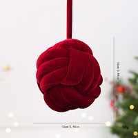 Boules de Noël artisanales de style américain en velours de 10 cm avec nœud, durables, écologiques, pour décoration intérieure suspendue