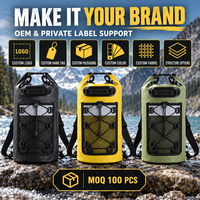 Sac à dos étanche personnalisé OEM avec fermeture à enroulement et compartiment avant en maille pour le kayak, le camping et les marques d'activités de plein air