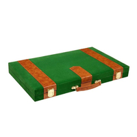 Vintage Premium Backgammon Spielset Klassisches traditionelles Ledertasche Aktentasche Stil Leder Faltbares Backgammon Spiel