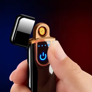 2024 Wholesale Cheap Gift Finger Induction Windproof Electronic Rechargeable Touch Usb Cigarette Lighter