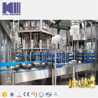 Remplissage entièrement automatique de bouteilles d'huile de cuisson comestible végétale huile de palme d'olive remplissage bouchage et étiquetage ligne de machine d'emballage