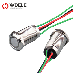 12mm impermeabile IP68 interruttore a pulsante in metallo pulsante batteria 12V 24V anello di emissione di luce istantanea filo di saldatura mare - Product Image 1