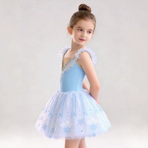 Vestido de Ballet para Niñas, Tutú Rosa con Lentejuelas y Encaje, Vestido de Baile con Lazo en el Hombro para Actuaciones en Escenario - Product Image 4