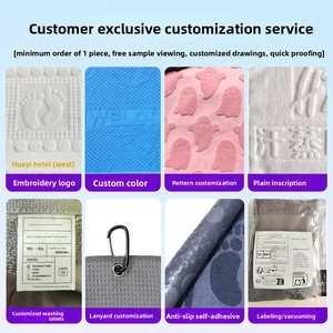 Tapis de sol en coton pur absorbant et épaissi 50x80cm, avec support en fibre de polyester antidérapant, tissé jacquard coloré, impression de logo, pour hôtel - Product Image 2
