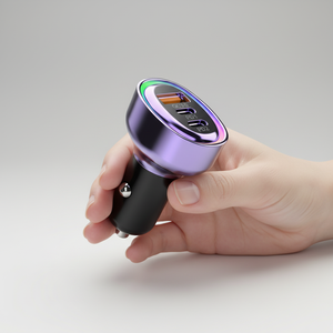 Cargador de coche USB C de 60W mini PPS con carga rápida, doble puerto, compatible con OVP PD 3.0 para múltiples dispositivos, adaptador para encendedor de cigarrillos. - Product Image 1