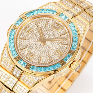 Reloj de Alta Gama para Hombre, Diseño de Autor, Automático, con Zafiro Luminoso, Correa de Oro Rosa Integrada, Incrustaciones de Moissanita Azul - Product Image 2