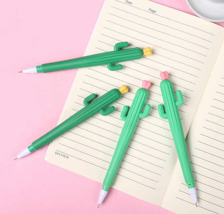 Оптовая продажа, милая мягкая гелевая ручка с мультяшным КАКТУСОМ, канцелярские принадлежности для учеников, ручка для подписи