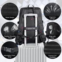 Sac à dos pour ordinateur portable Spoir Denim 15,6 pouces avec fermeture éclair, boîte à lunch isotherme, unisexe, tactique, décontracté, pour les trajets quotidiens, pique-nique, collège - Noir