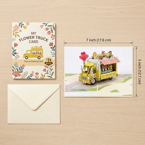 3D Flower Truck Pop Up Greeting <b>Card</b> Paper Craft Decorative Valentine's Day <b>Gift</b> <b>Card</b> - Product Image 4