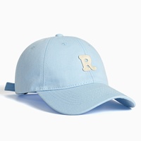 Gorra de Béisbol Unisex de Moda Coreana, Versátil, con Protección Solar, Visera Curva, Diseño Delgado con Letra R, Parte Superior Suave