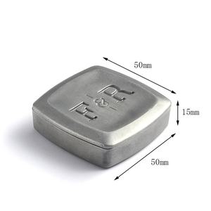 Silver Square Embossed Solid Balm <b>Perfume</b> <b>Container</b> Metal Box with Custom Logo - Product Image 6
