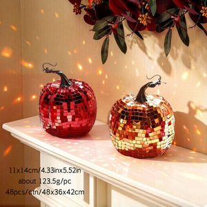 Venta al por mayor de calabazas de espejo personalizadas con forma de bola de discoteca para decoración retro de Halloween, fiestas de otoño y el hogar, al por mayor - Product Image 2