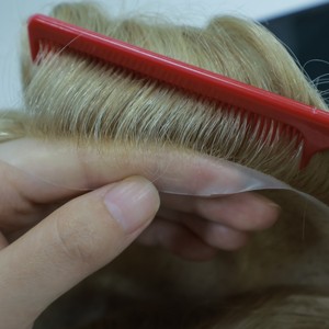 วิกผมคน100% แท้สำหรับผู้ชายผมชาวอินเดียฐาน<span class=keywords><strong>บาง</strong></span>ทำจาก PU - Product Image 2