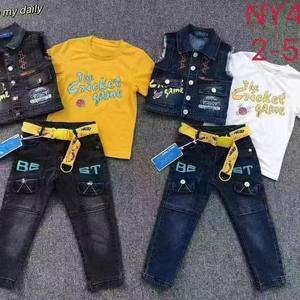 10.5 dolar modeli YQ291 yaşları 2-5 yıl çocuk çocuk kargo erkek desenli çocuklar kot malzeme çocuk 3 adet ile Set - Product Image 2