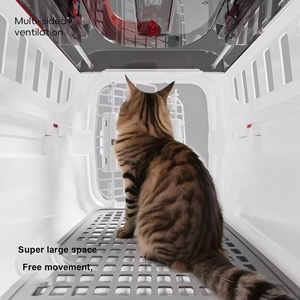 Boîte de <span class=keywords><strong>transport</strong></span> pour animaux de compagnie de luxe, approuvée par les compagnies aériennes, 5 kg, légère, <span class=keywords><strong>en</strong></span> PP, avec fermeture à bouton-pression, pour chats, chiens, voiture, <span class=keywords><strong>avion</strong></span> - Product Image 4