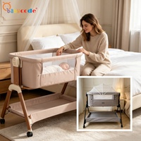 Lit cododo de luxe pour bébé, berceau à côté du lit, lit d'appoint pour nourrisson, berceau pour nouveau-né avec moustiquaire