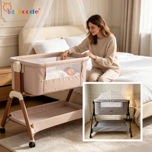 Culla di lusso a dondolo affiancabile <span class=keywords><strong>al</strong></span> <span class=keywords><strong>letto</strong></span>, <span class=keywords><strong>lettino</strong></span> per neonati, culla per neonati con zanzariera - Product Image 1