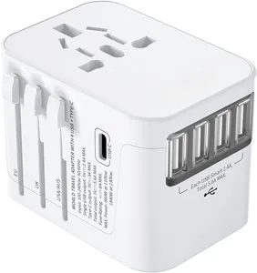 Universal Travel Adapter All in One International Plug Adaptor AC Wall Charger with 5.6A Smart Power Ideal for Global Travel